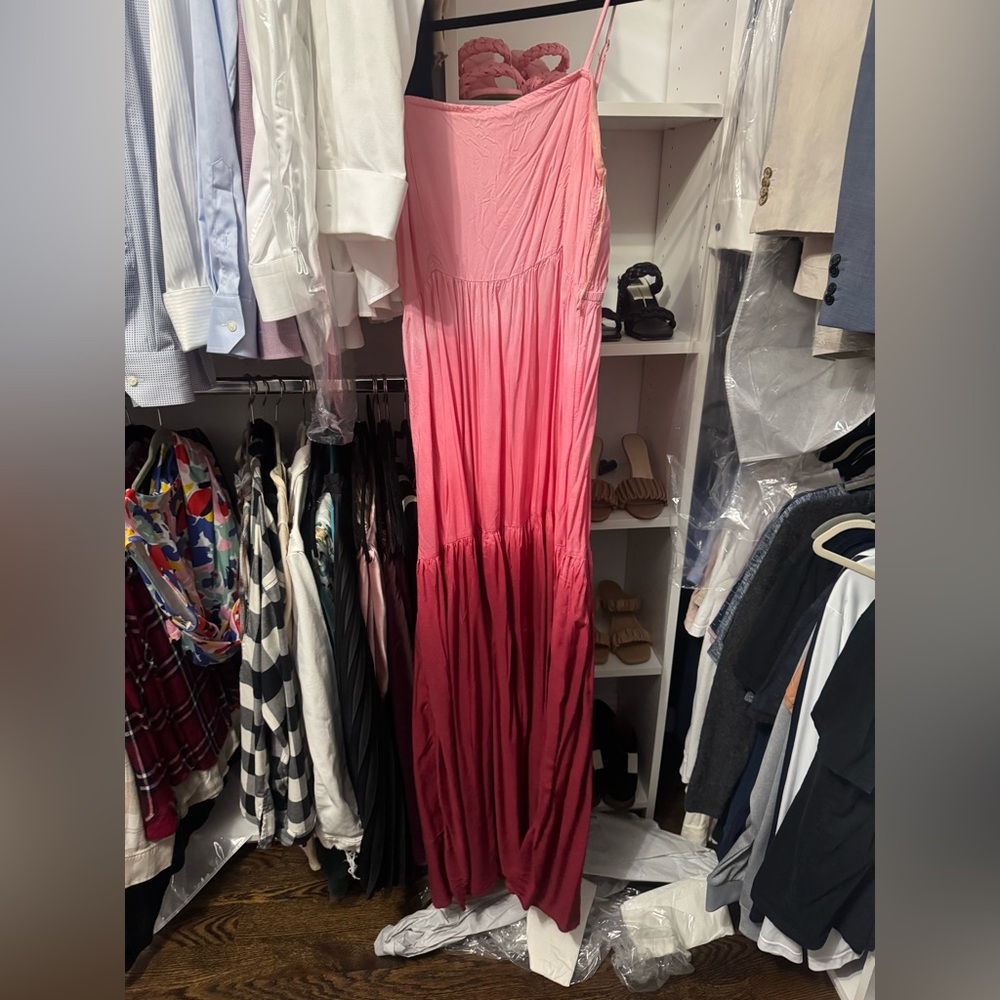 Roxy Red Ruched Maxi Dress for Night Out NHWT